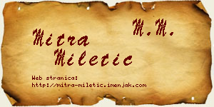 Mitra Miletić vizit kartica